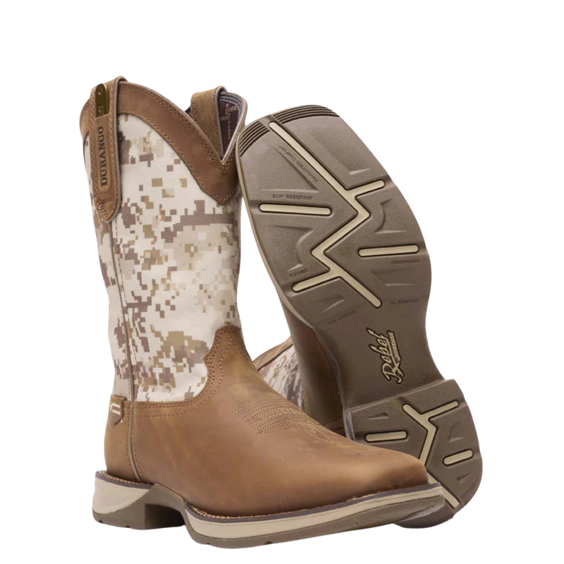 DURANGO MEN'S REBEL DESERT CAMO PULL-ON WESTERN BOOT - DDB0166