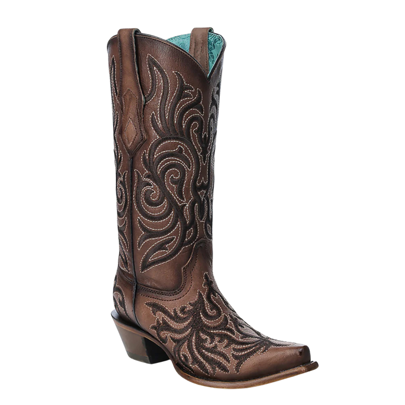 CORRAL WOMEN’S EMBROIDERY BROWN SNIP TOE WESTEN BOOT - Z5289