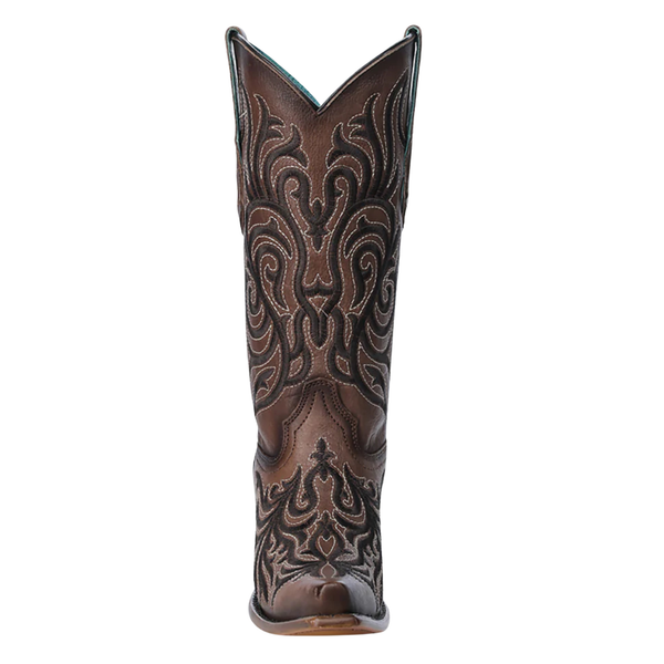 CORRAL WOMEN’S EMBROIDERY BROWN SNIP TOE WESTEN BOOT - Z5289