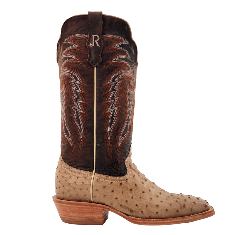 R. WATSON MEN'S SAND BRUCIATO FULL QUILL OSTRICH EXOTIC BOOT - RW4515-1