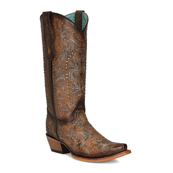 CORRAL WOMEN'S MAPLE EMBROIDERY STUD WESTERN BOOT - C3972