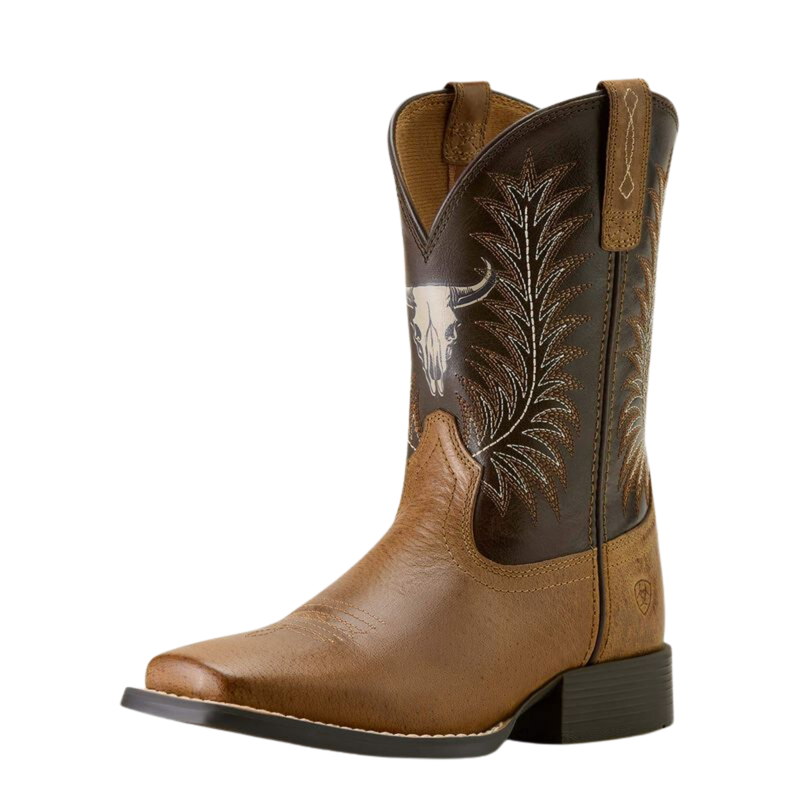 ARIAT KID'S STAMPEDE WIDE SQUARE TOE WESTERN BOOT-10063827