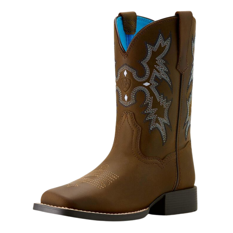 ARIAT KID'S TOMBSTONE WIDE SQUARE TOE WESTERN BOOT-10063834