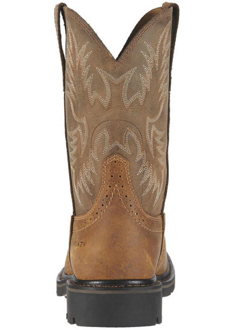 ARIAT MEN'S SIERRA PULL ON WESTERN WIDE SQUARE TOE WORK BOOTS - 10010148