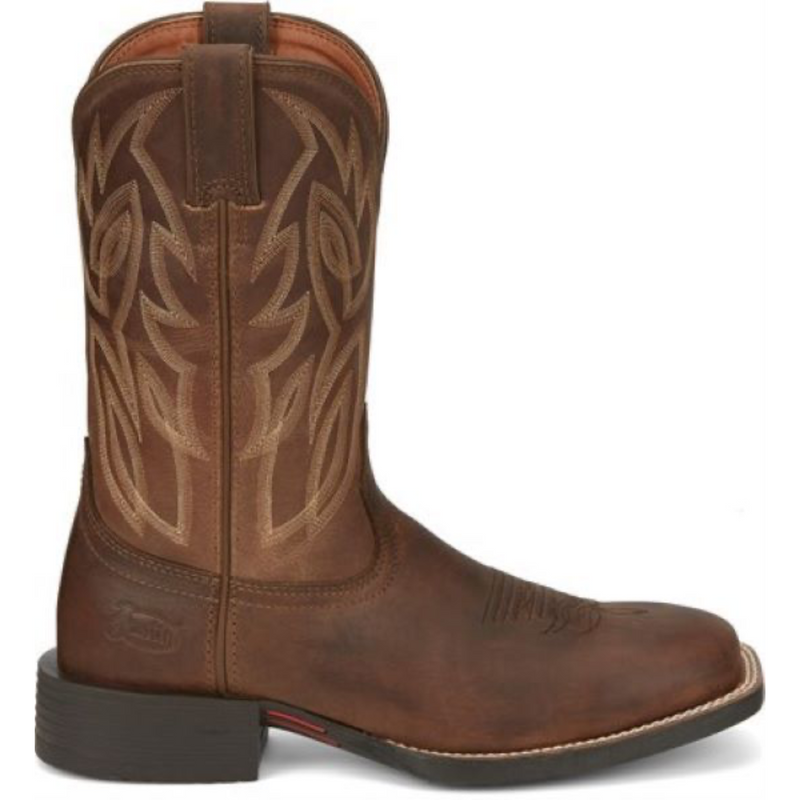 JUSTIN MEN'S CANTER DUSKY BROWN SQUARE TOE WESTERN BOOTS - SE7510