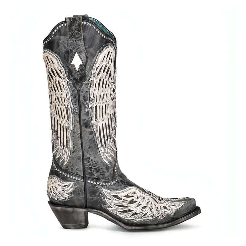 CORRAL WOMEN'S BLACK CROSS AND WINGS WESTERN BOOT - A4232