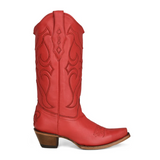 CORRAL WOMEN'S RED MATCHING SNIP TOE WESTERN BOOTS - Z5073