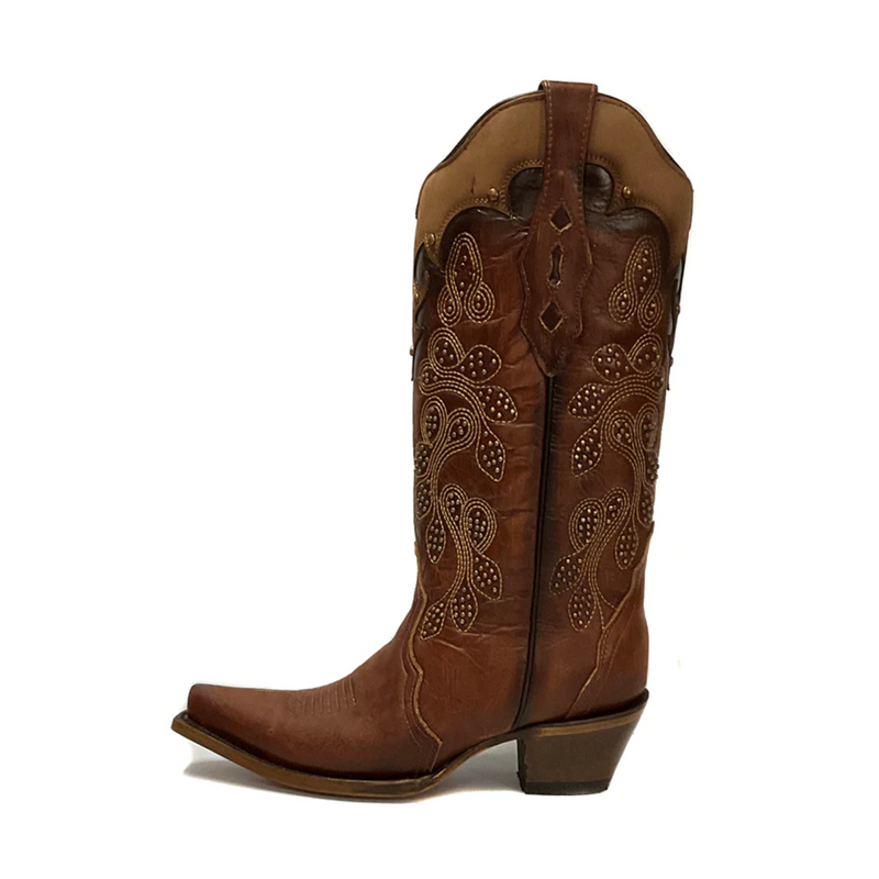 CORRAL LADIES EMBROIDERY AND STUDS OVERLAY WESTERN BOOTS - Z5088