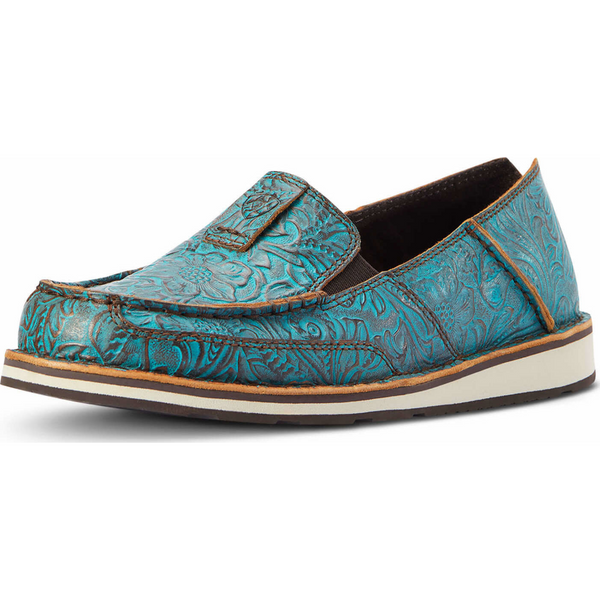 ARIAT WOMEN'S TURQUOISE FLORAL EMBOSSED CRUISER - 10042526