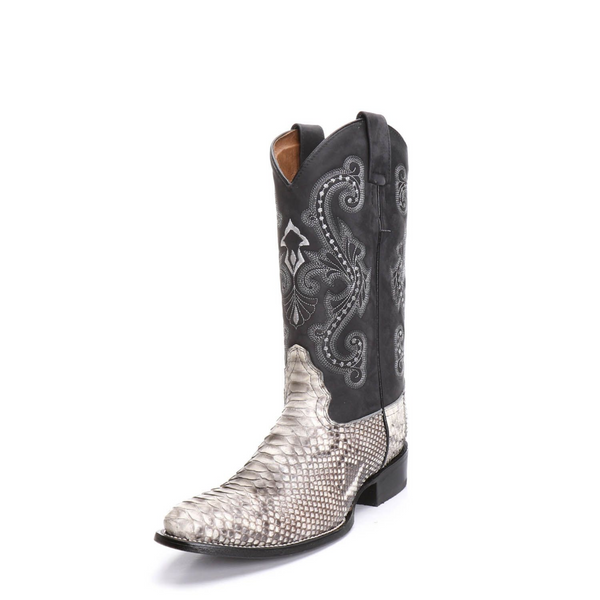 CIRCLE G MEN'S NATURAL PYTHON EMBROIDERY WESTERN BOOT - L5685