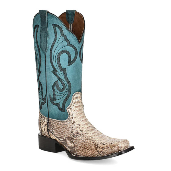 CORRAL WOMEN'S NATURAL TURQUOISE PYTHON WESTERN BOOT - L5906