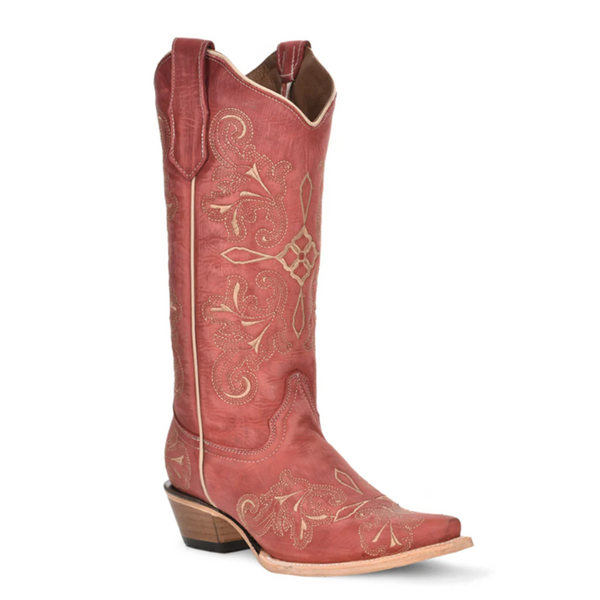 CIRCLE G BY CORRAL WOMEN'S RED EMBROIDERY WESTERN BOOTS - L6001