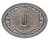 MONTANA AB-SILVER & COPPER INITIAL BUCKLE- A518