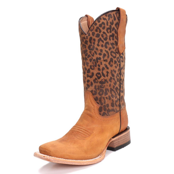 CIRCLE G BY CORRAL KIDS/TEEN HONEY LEOPARD PRINT SQUARE TOE BOOT -  J7104