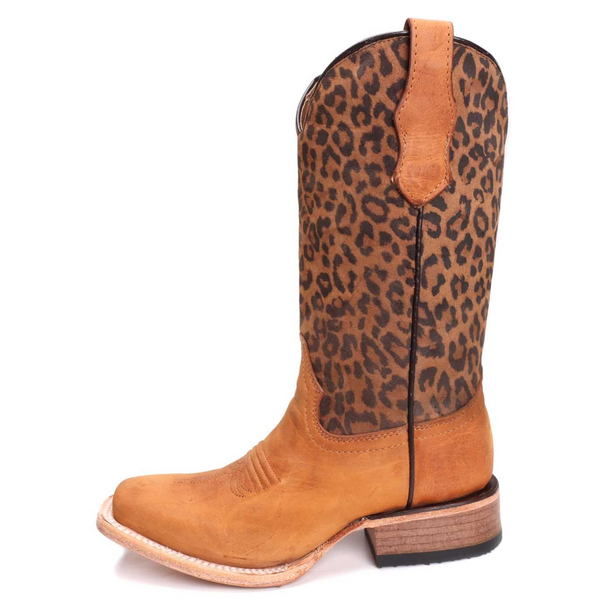 CIRCLE G BY CORRAL KIDS/TEEN HONEY LEOPARD PRINT SQUARE TOE BOOT -  J7104