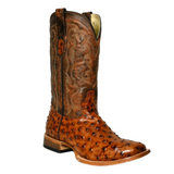 COWTOWN MEN'S COGNAC OSTRICH PRINT BOOTS - Q6064