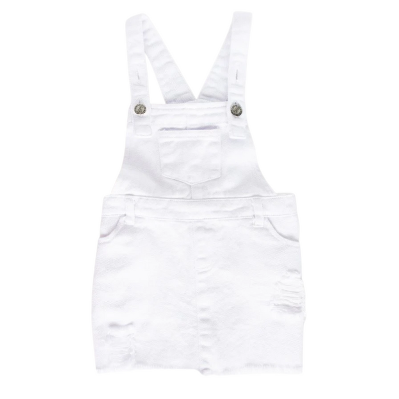 White denim 2025 skirt overalls