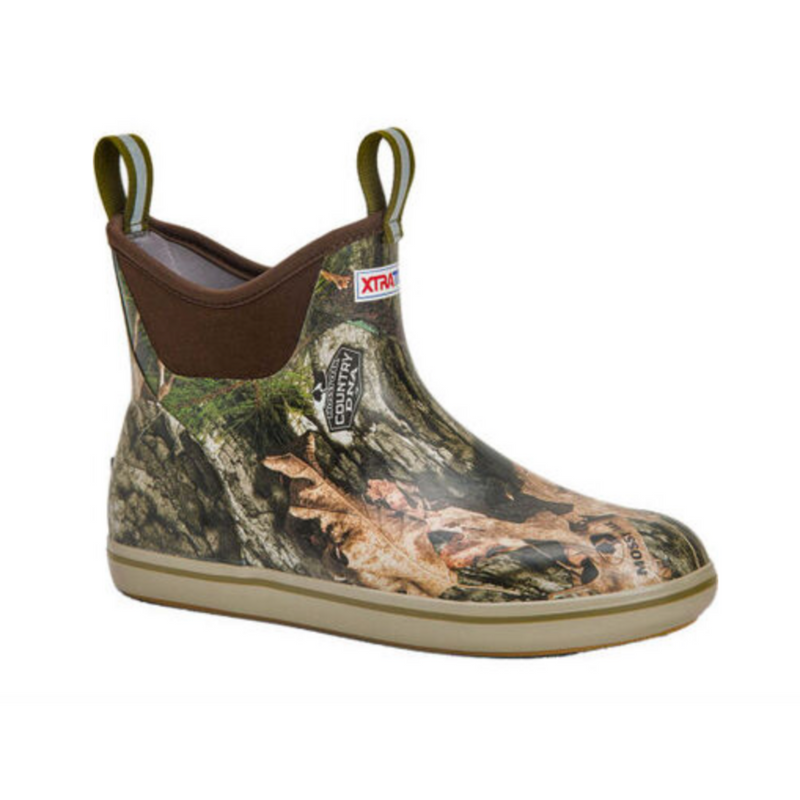 XTRATUF MEN'S MOSSY OAK COUNTRY DNA 6 INCH ANKLE DECK BOOT- XMABMDNA