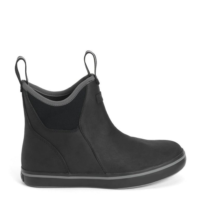 XTRATUF WOMEN'S BLACK LEATHER 6 INCH ANKLE DECK BOOT-XWAL-000-BLK