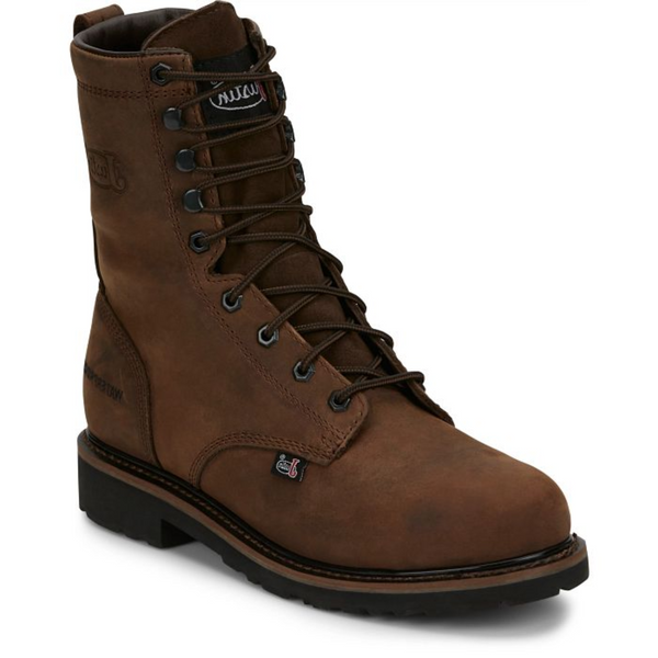 JUSTIN MEN'S DRYWALL WATERPROOF LACE UP 8 IN WORK BOOT - SE961