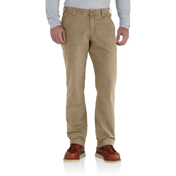 Men's Carhartt Rugged Flex Relaxed Fit Canvas Work Pant in Gravel 33 / 34
