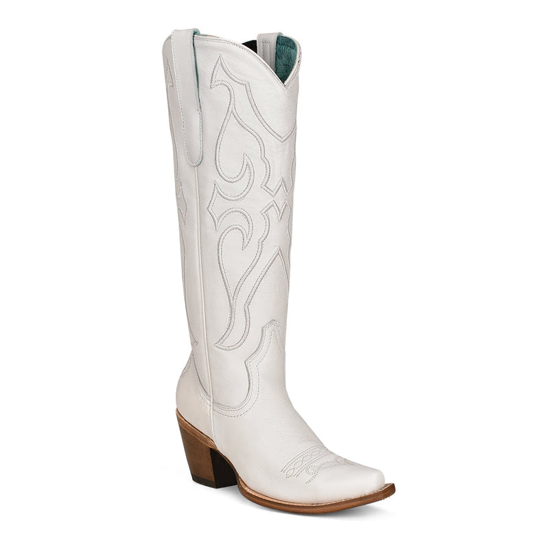 CORRAL WOMEN'S PURE WHITE MATCHING STITCH TALL WESTERN BOOT - Z5074